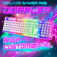 Teclado Gamer Doppler RGB Base em LED Profissional Antighosting ABNT2 Usb Ozzix Único e Exclusivo
