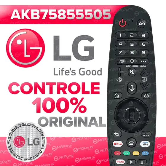 Controle Magic LG Original MR20GA Novo Garantia Função Mouse e Comando de Voz Remoto AKB75855501 AKB75855505