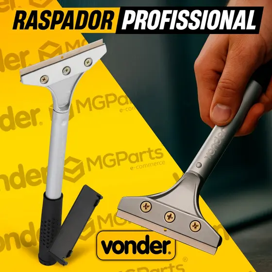 Raspador Multiuso 10cm Plano Vonder Profissional Vidro Com Cabo Reforçado Emborrachado