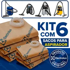 Kit 6 Saco Aspirador Electrolux Original A10S A10T A10 CLEAN CAR A13 A10N1 AQP10 AQP20 GT2000 GT20N FLEXS FLEXC FLEXN