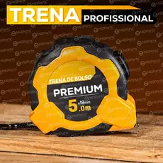 Kit 2 Trena Profissional 5 Metros Emborrachada Com Trava Metros Fita de Aço