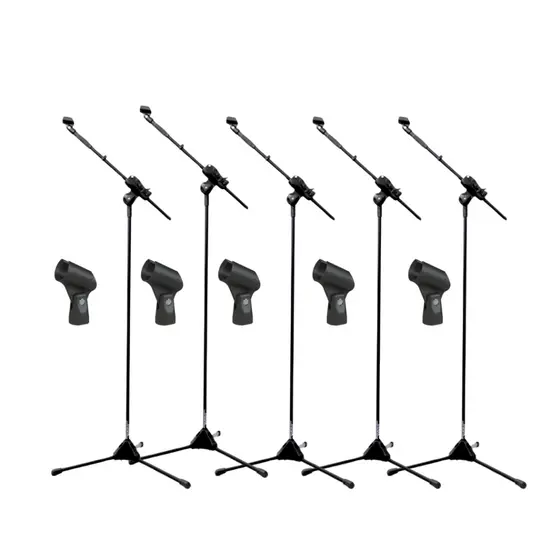 Pedestal de Microfone com Cachimbo Kit 5 Unidades + Capa Bag de Transporte Ibox Promoção