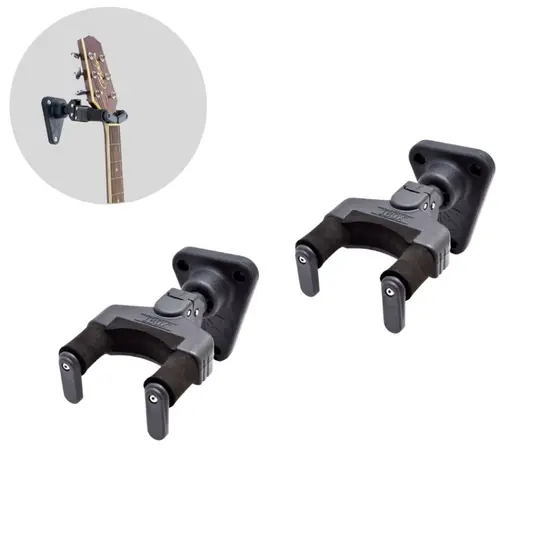 Kit 2 Suporte de Parede para Violão e Guitarra, Trava Automática