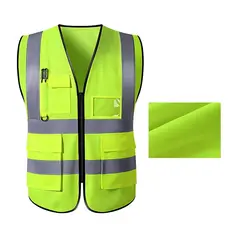 Colete Refletivo De Segurança Cor Brilhante De Trânsito De Múltiplos Bolsos Mineradores De Carvão Vegetal Uniform