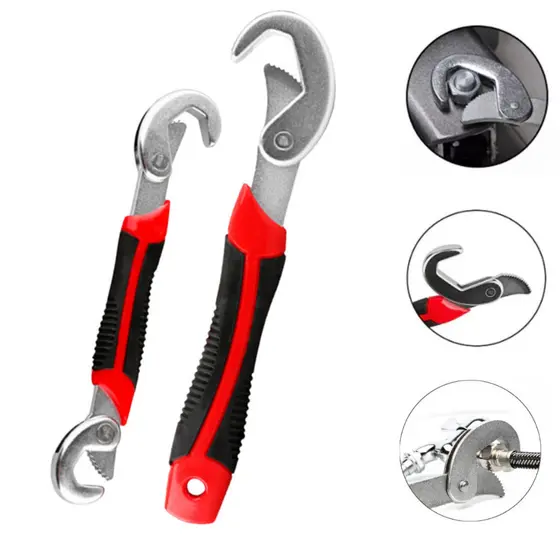 Kit 2 Chaves Inglesa Chave De Boca Tubo Mestra Universal 9 A 32mm Multifuncional Ajustável