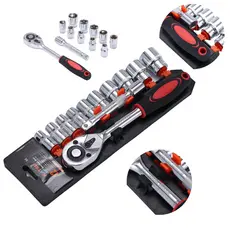 Conjunto Chave Catraca 1/4 Pol. | Kit Soquetes Hexagonais 12 Peças para Reparo e Manutenção