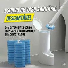 Escova + 8 refil descartável Para Vaso sanitário e Parede Banheiro pratica e fácil