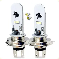 Kit de Lâmpada Farol Alto Baixo de Led Carro H4 Prime Stallion Cavalinho 8000k Par Super Branca 12V