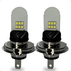 Kit de Farol de Led Lâmpada H4 Silver Potente 6500K 12V Par Super Branca Forte Alto Baixo Carro Moto