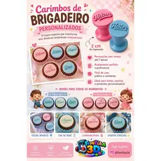 Carimbo Personalizado para Brigadeiro | Nome para Doces | Confeitaria