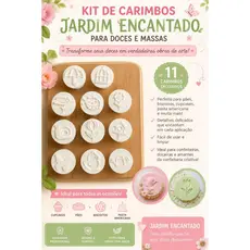 Kit de Carimbos Jardim Encantado para Confeitaria – 11 Modelos