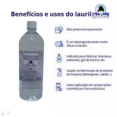 Lauril De 1ª Linha 1 Litro Alto Poder De Espuma Para Sabonete, Detergente, Sabão