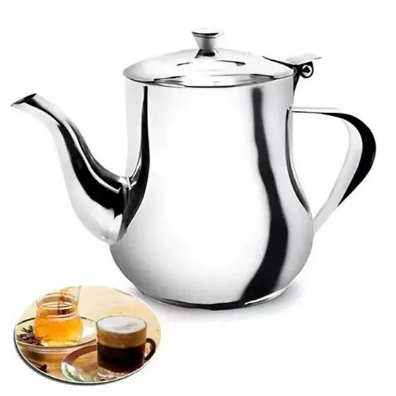 BULE INOX 280ML MINI LEITEIRA COM TAMPA E ALCA PARA CAFE CHA LEITE AGUA OLEO PRATA VINTAGE