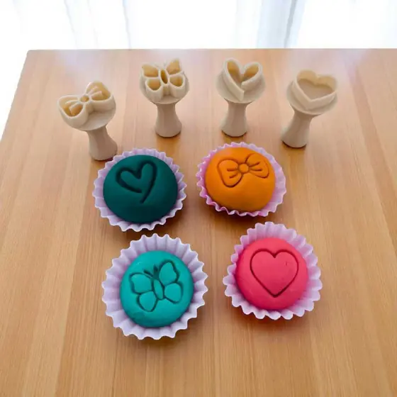 🍫✨ Laço Coração e Borboleta Kit 4 PÇS Carimbos para Brigadeiro | Impressão 3D Decoração Docinho | Tamanho Personalizável