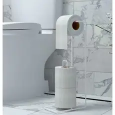 Porta Papel Higiênico Suporte Chão Banheiro Aramado Epóxi Organização