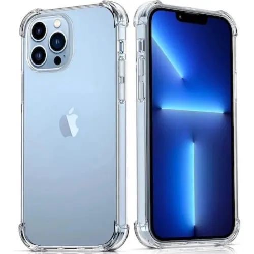 Capa transparente silicone iPhone 14 Pro Max bordas reforçadas anti-impacto resistente