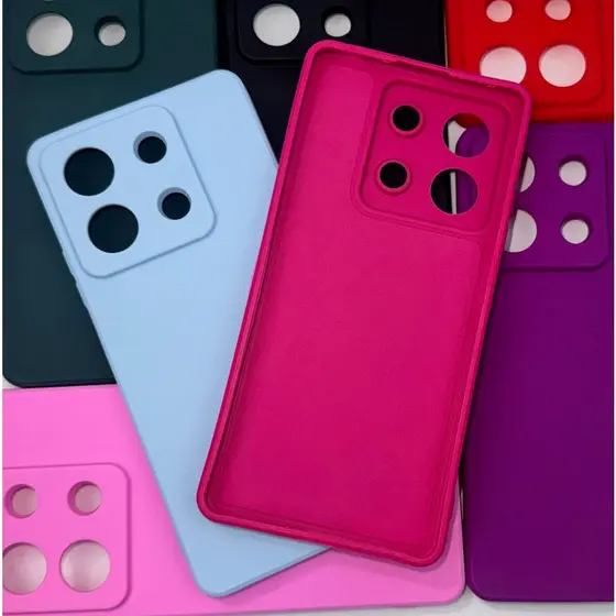Capa de Celular para Xiaomi Redmi Note 13 Silicone Com Proteção de Câmera Interior Aveludado Macia