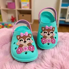 Sandália Infantil Menina Raposa Borboleta Cogumelo Leve Confortável e Antiderrapante Promoção
