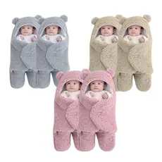 Kit 2 Sacos de Dormir Para Bebê Ursinho Sherpa Mantinha Soft Várias Cores Menino Menina