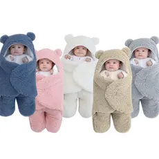 Saco de Dormir para Bebê Ursinho Sherpa e Manta Soft Hipoalergênica Menino e Menina