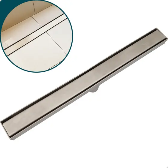 Ralo Linear Oculto 70cm Inox 304 Retangular Ralo para Banheiro Tampa Oculta Piso Porcelanato Ralo