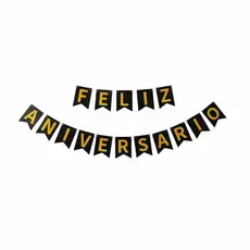 Faixa Feliz Aniversario Glitter Decoração Festa - 1 Unidade