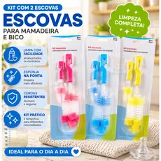 Escova Limpeza Multiuso Com Esponja Garrafas Termica Cabo Longo