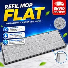 Refil Mop Flat Rodo de Limpeza em Microfibra Piso Casa Esfregão