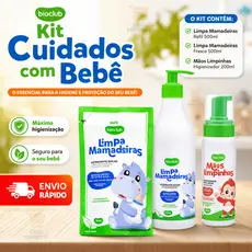 Kit Infantil Limpeza Lava Louça Detergente 500ml Mamadeira Copo Garrafa + Limpa Mãos 200ml