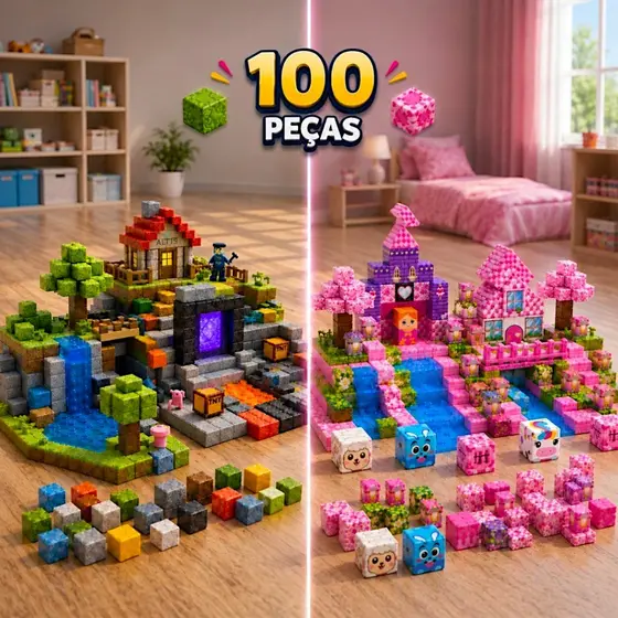 Blocos Magneticos De Montar Construção Meninas Bloco Construção menina meninos