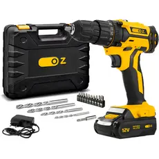 Parafusadeira Furadeira Profissional Sem Fio A Bateria 12v 10mm 3/8 Com Maleta Brocas Bits Pb3200k Oz