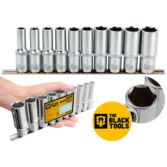 Chave Estruturada Tks100 The Black Tools Cromada 10 Peças