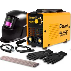 Máquina De Solda Black Arc 120A Elétrica Portátil 220V Com Mascara De Soldagem + Acessórios