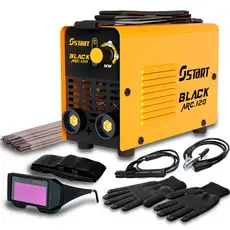 Máquina De Solda Elétrica 220V Black Arc 120A Portátil Start Com Óculos De Solda + Acessórios