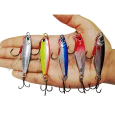 Kit 5un Iscas Artificiais Jumping Slow Jig 6cm 20g Metal - Corvina Robalo Pampo Bonito