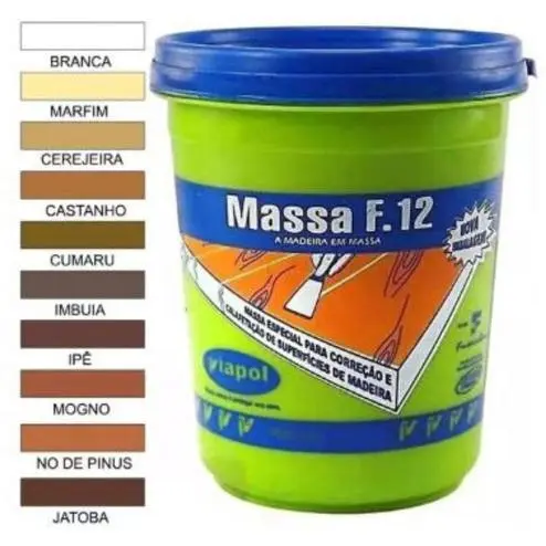 MASSA PARA MADEIRA F12 VARIAS CORES 400gr