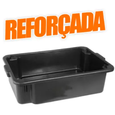 Caixa P/ Pedreiro Massa Cimento Reforçado Pvc Preto 40lts