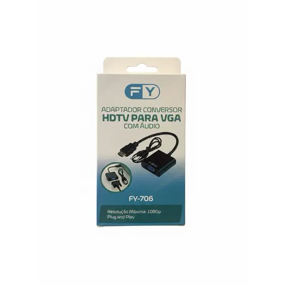 Cabo adaptador conversor HDTV para VGA com áudio FY-706