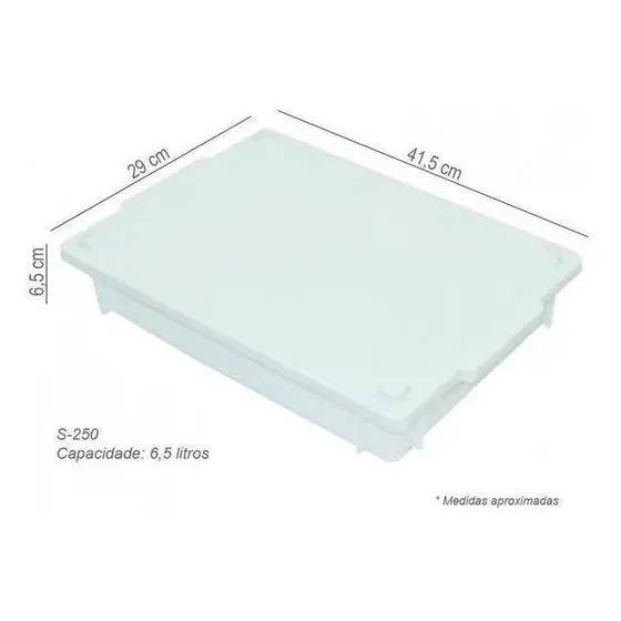 Caixa Plastica De 6,5 Litros S250-c/ Tampa - Dekacron