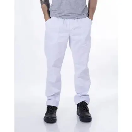 Calça de Brim Elástico  Branca