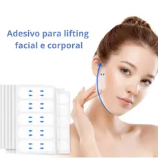 Kit Adesivo Lifting Facial Fita Invisível Antirrugas Antienvelhecimento Estica A Pele Disfarça As Rugas
