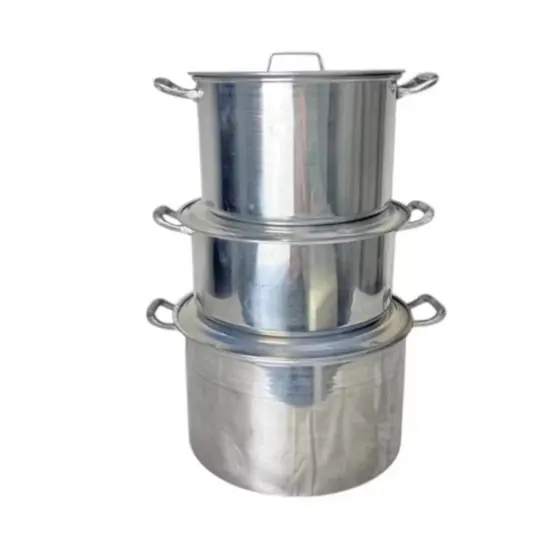 Kit de Panelas de Alumínio para Feijoada Jogo de Panela 3 peças Kit Feijoada Caçarola Grande