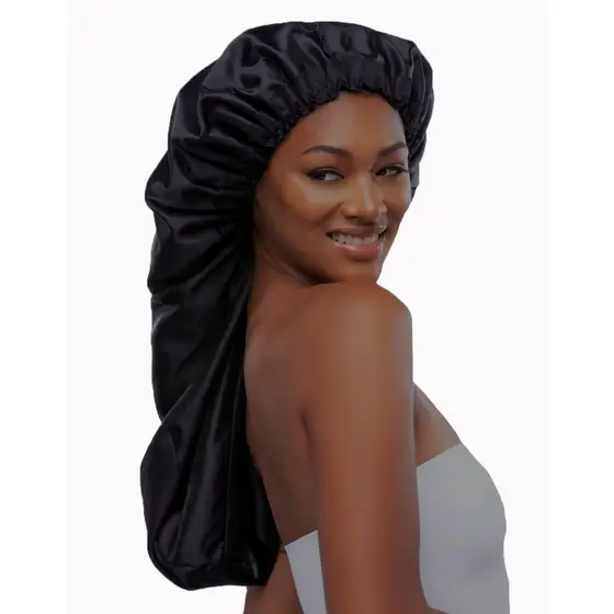 Touca de Cetim GIGANTE MODELO COMPRIDO c/Regulador Box Braids Longo Cacheado Mega Hair Dreadlocks