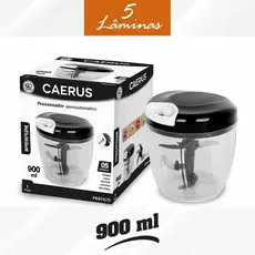 Triturador de Alimentos Grande 900ml 5 Lâminas Manual para Cozinha