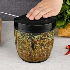Processador de Alimentos Manual 900ml 5 Lâminas Aço Inox Cortador de Legumes