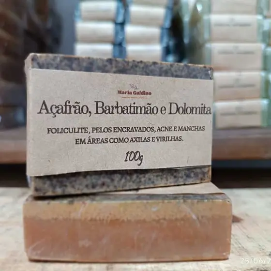 Sabonete Açafrão Barbatimão E Dolomita Artesanal