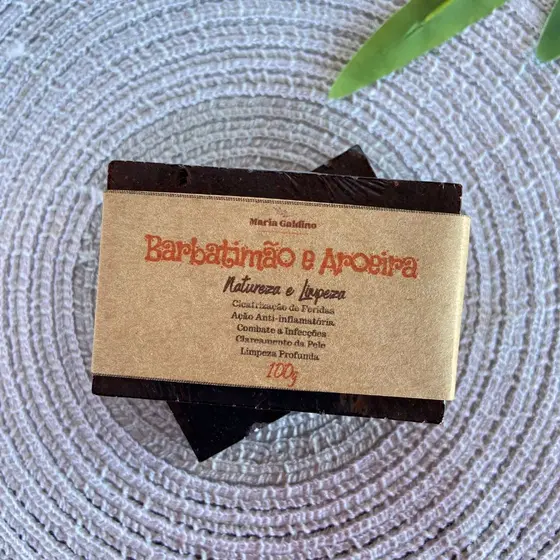 Sabonete de Barbatimão e Aroeira Pimenta Rosa Intimo,Antimicrobiano,Antibacteriano,Artesanal