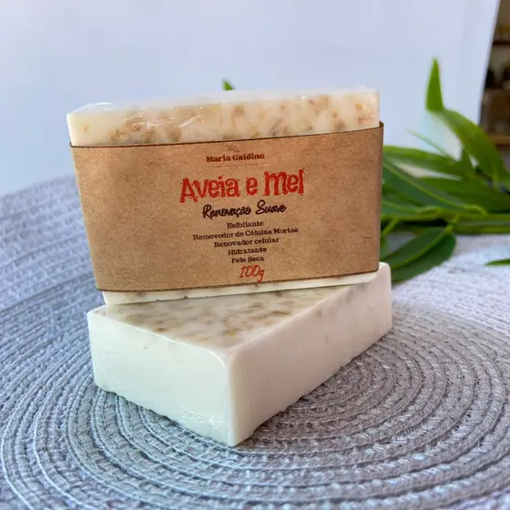 Kit 3 Sabonetes de aveia e mel esfoliante Artesanal Natural 100g