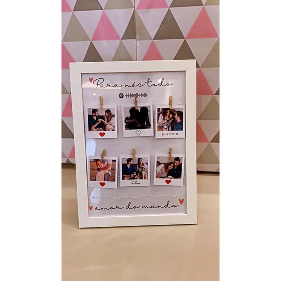 Porta Retrato Luminoso Quadro Varal de Led Porta Retrato Fotos Polaroids Porta Retrato Personalizado