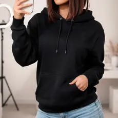Blusa De Frio Moletom Feminino Liso Look Básico Casual Chic Casaco Com Capuz Algodão Premium